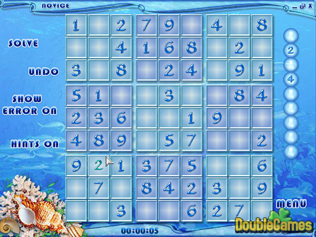Free Download Blue Reef Sudoku Screenshot 2