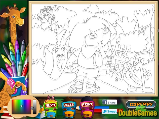 Free Download Dora the Explorer: Online Coloring Page Screenshot 1